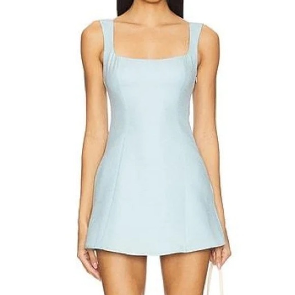 REVOLVE Blue Backless Tie Front A-line Dress - Picture 2 of 6